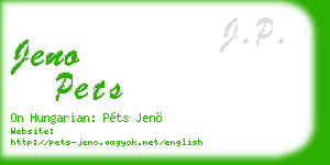 jeno pets business card